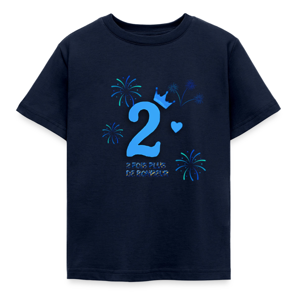 T-shirt Enfant anniversaire 2 ans Lapè bleu - Lusoquot - marine