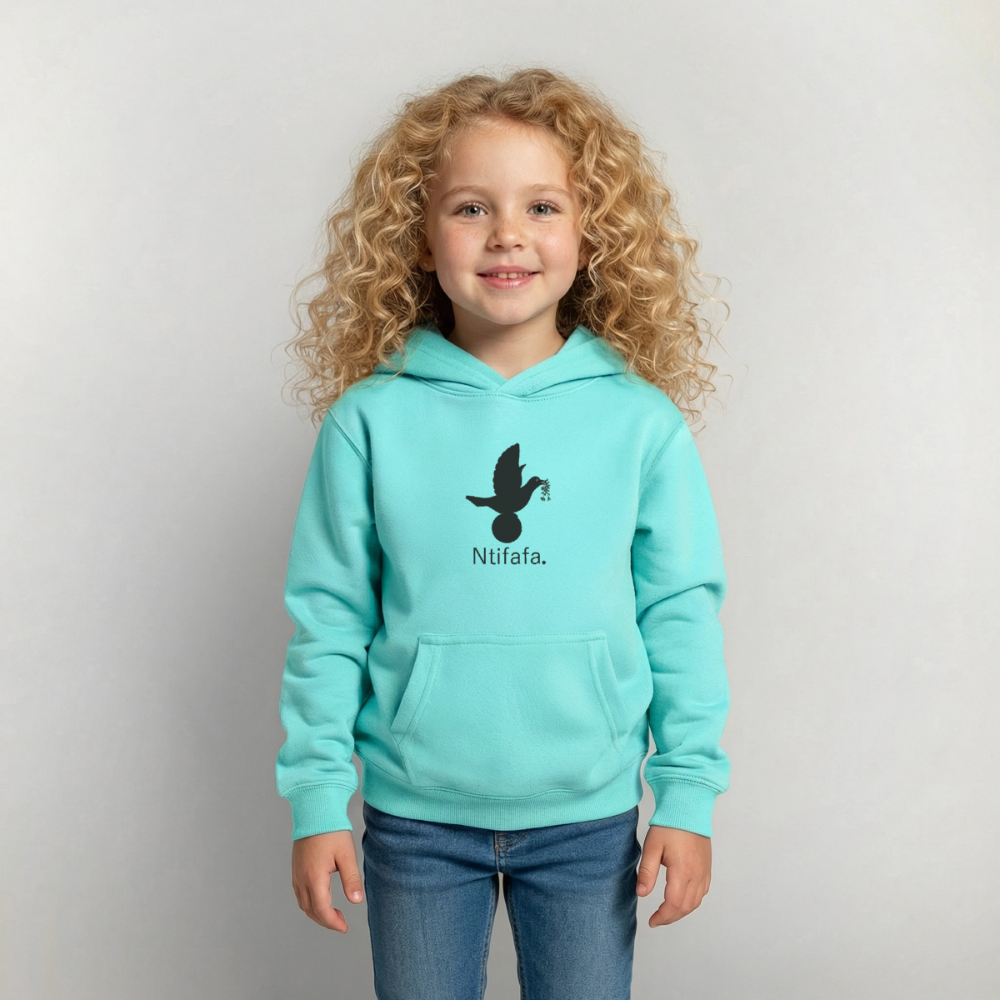 Sweat à capuche Enfant Ntifafa noir - Lusoquot - menthe poivrée