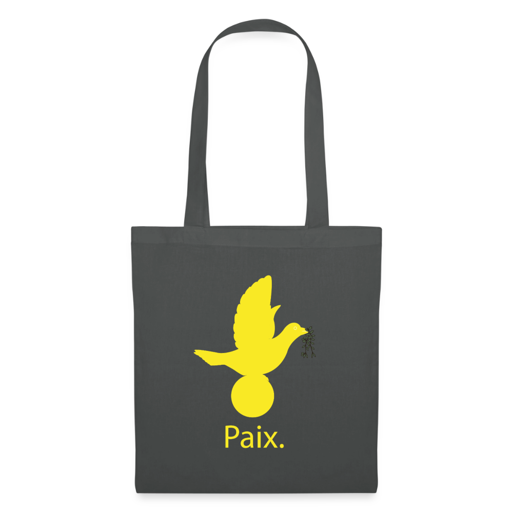 Tote Bag Paix jaune - Lusoquot - gris graphite