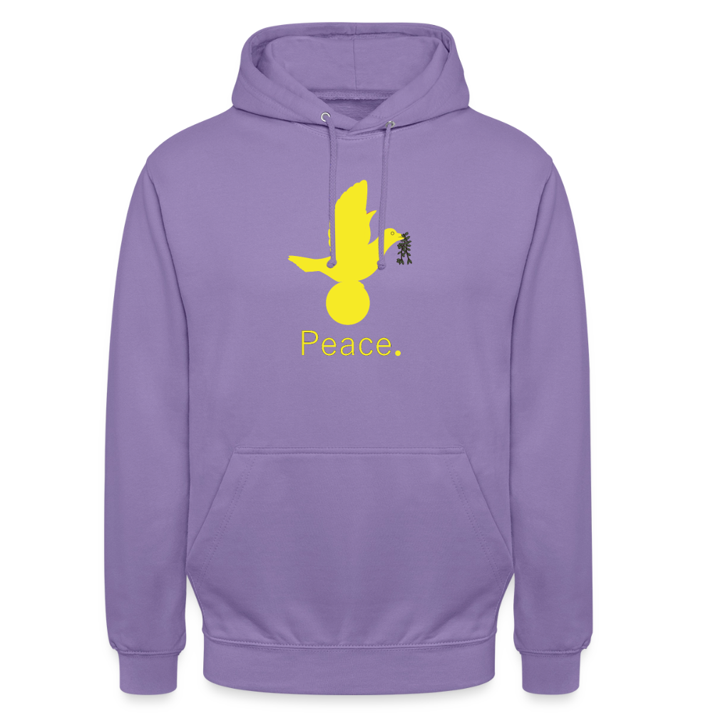 Sweat-shirt à capuche unisexe Peace jaune Lusoquot - lavande