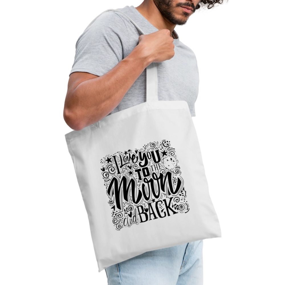 Tote Bag  I love you to moon and back Shaanti noir - Lusoquot - blanc