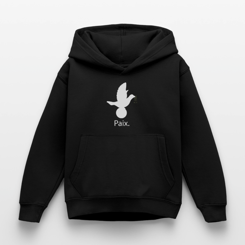 Sweat à capuche Enfant Paix blanc - Lusoquot - noir
