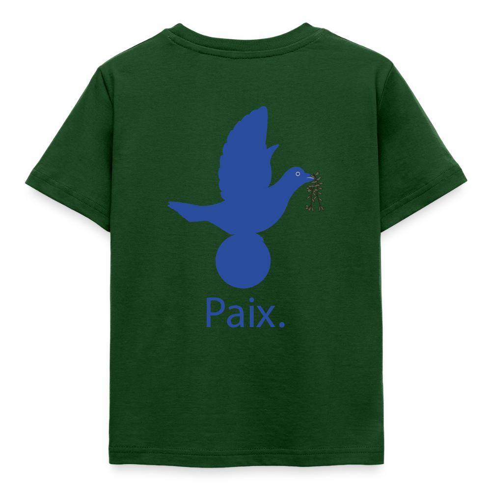 T-shirt Enfant anniversaire 3 ans  Paix bleu - Lusoquot - vert forêt