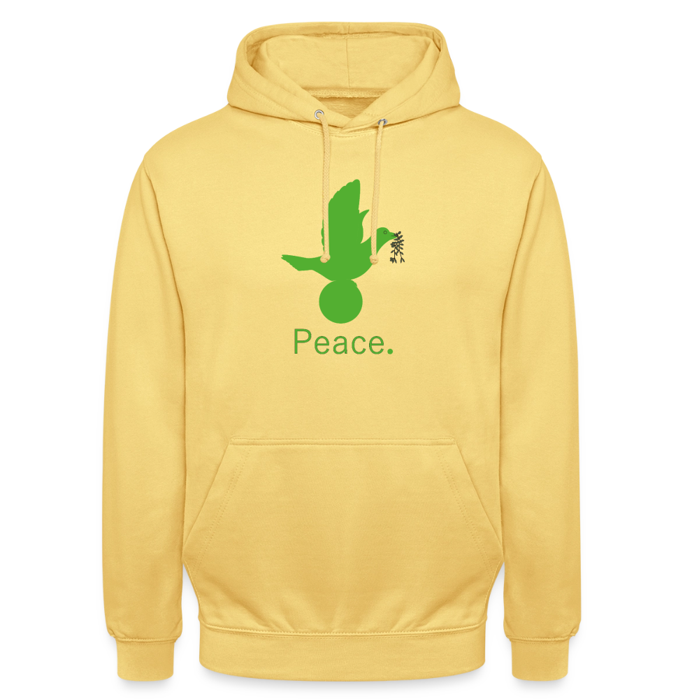 Sweat-shirt à capuche unisexe Peace vert Lusoquot - jaune citron