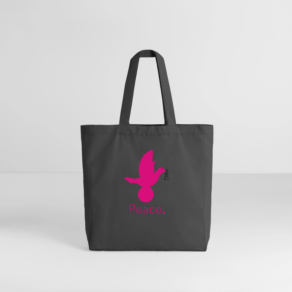Tote bag Stanley/Stella Midweight recyclé Coeur Peace rose - Lusoquot - charbon
