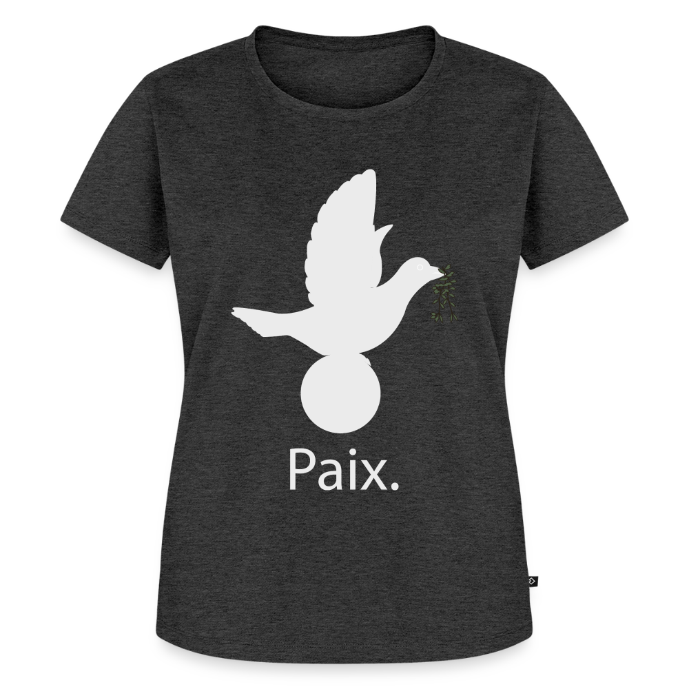T-shirt Premium Femme Paix blanc - Lusoquot - anthracite chiné