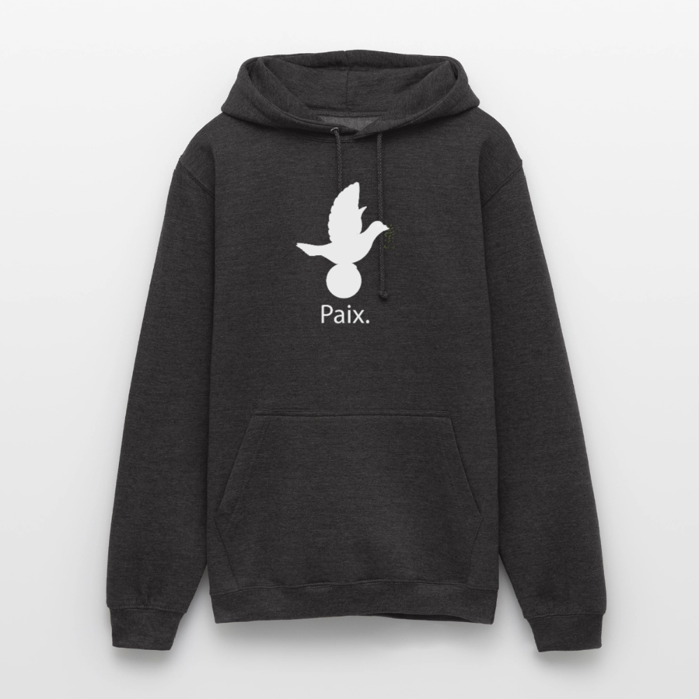 Sweat-shirt à capuche unisexe Paix blanc - Lusoquot - charbon