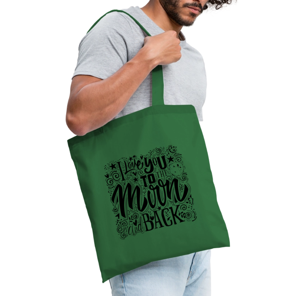 Tote Bag  I love you to moon and back Shaanti noir - Lusoquot - vert sapin