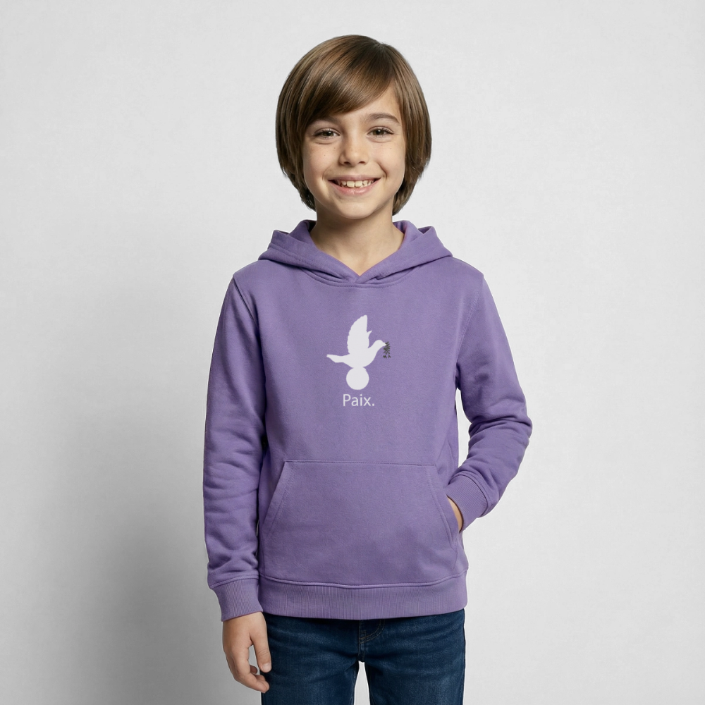 Sweat à capuche Enfant Paix blanc - Lusoquot - lavande