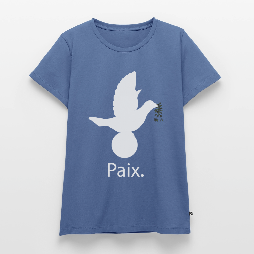T-shirt Premium Femme Paix blanc - Lusoquot - bleu pigeon