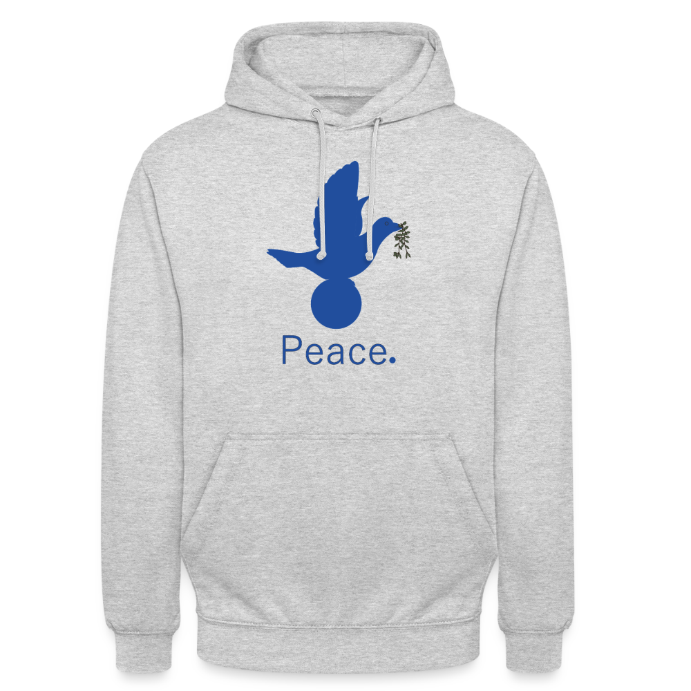 Sweat-shirt à capuche unisexe Peace bleu - gris clair chiné