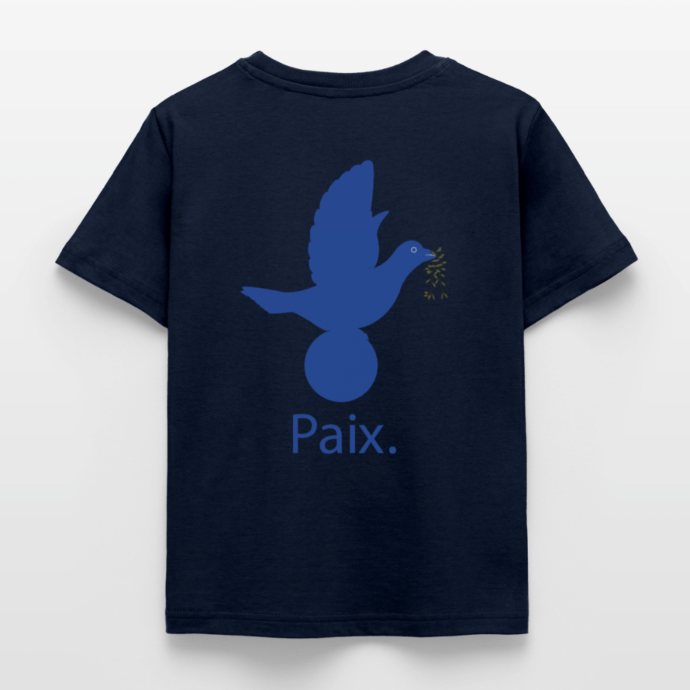 T-shirt Enfant anniversaire 3 ans  Paix bleu - Lusoquot - marine