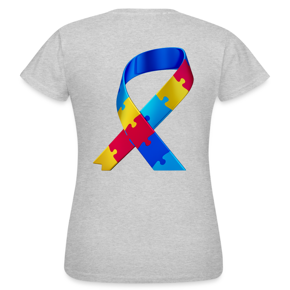 T-shirt Femme trisomie 21 Paix jaune - Lusoquot - gris chiné