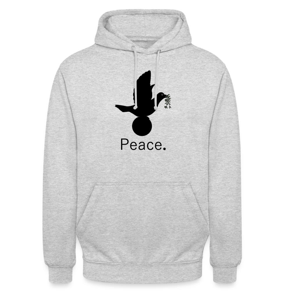 Sweat-shirt à capuche unisexe Peace noir Lusoquot - gris clair chiné