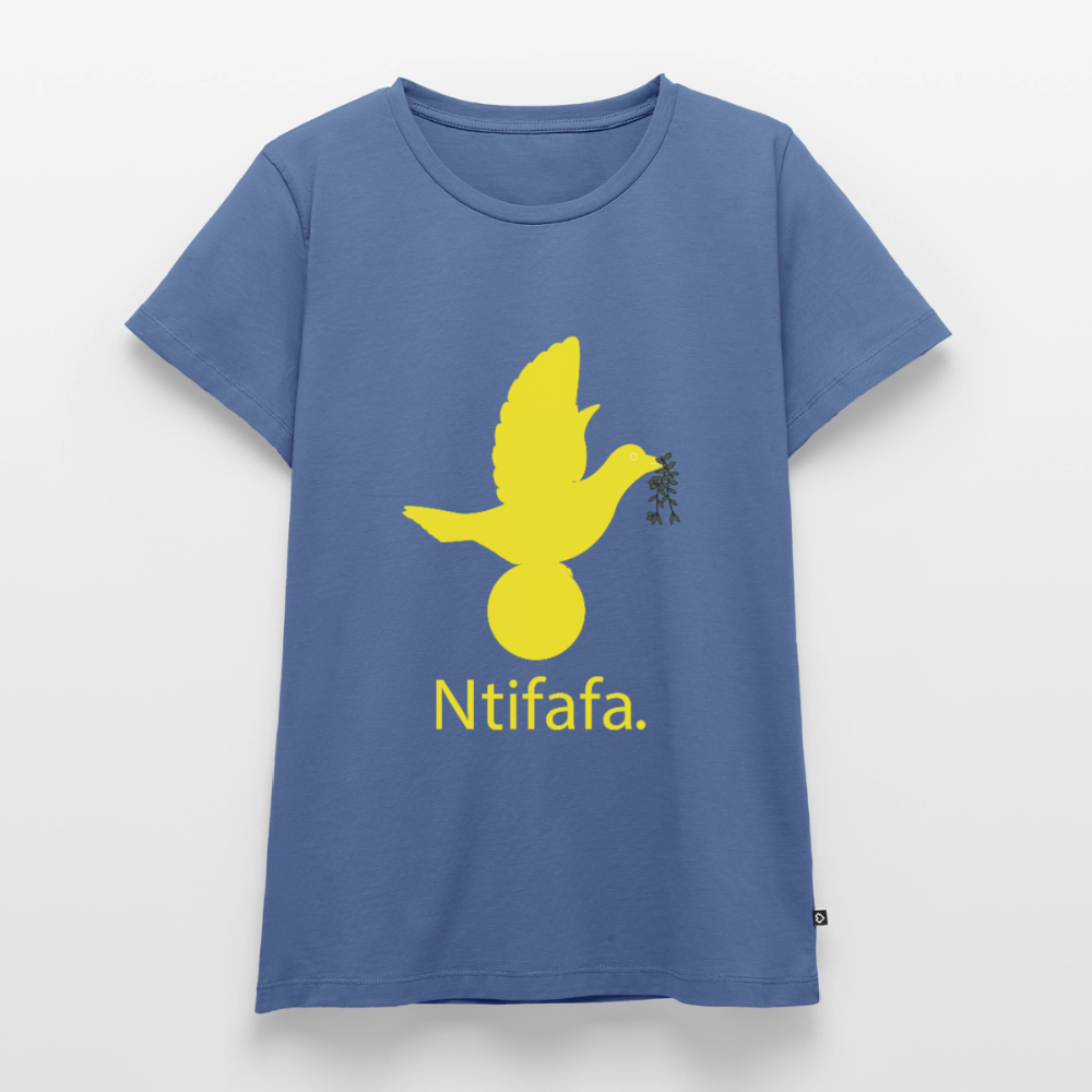 T-shirt Premium Femme Ntifafa jaune - Lusoquot - bleu pigeon