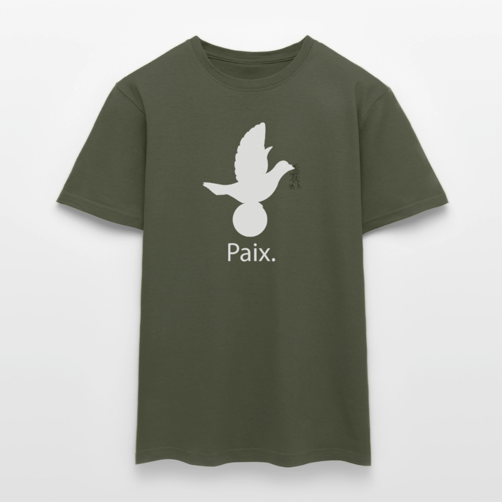 T-shirt Homme Paix blanc - Lusoquot - vert militaire