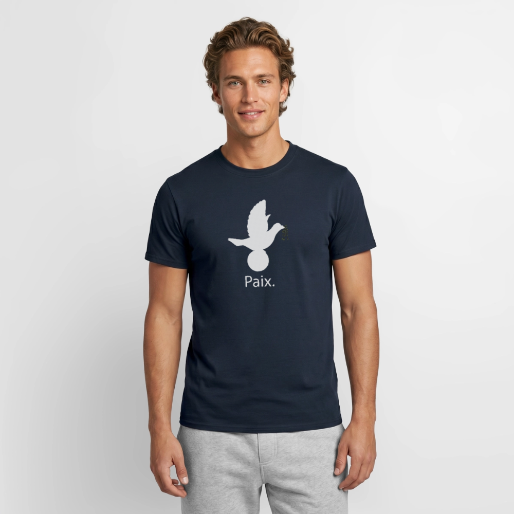 T-shirt Homme Paix blanc - Lusoquot - marine