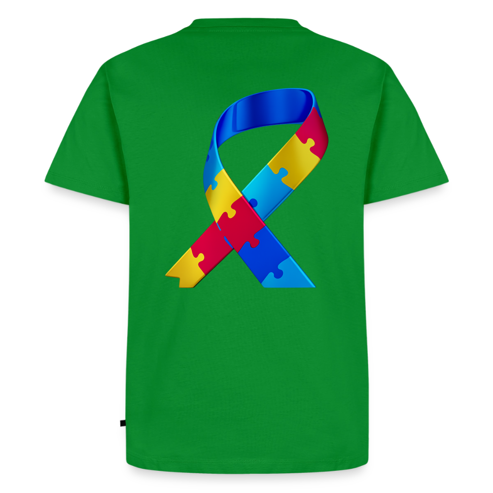 T-shirt Premium Homme trisomie 21  Paix jaune - Lusoquot - vert