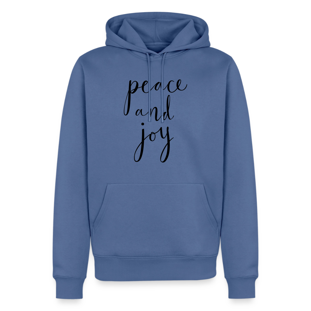 Sweat-shirt à capuche Premium pour hommes Peace and joy Peace noir - Lusoquot - bleu pigeon