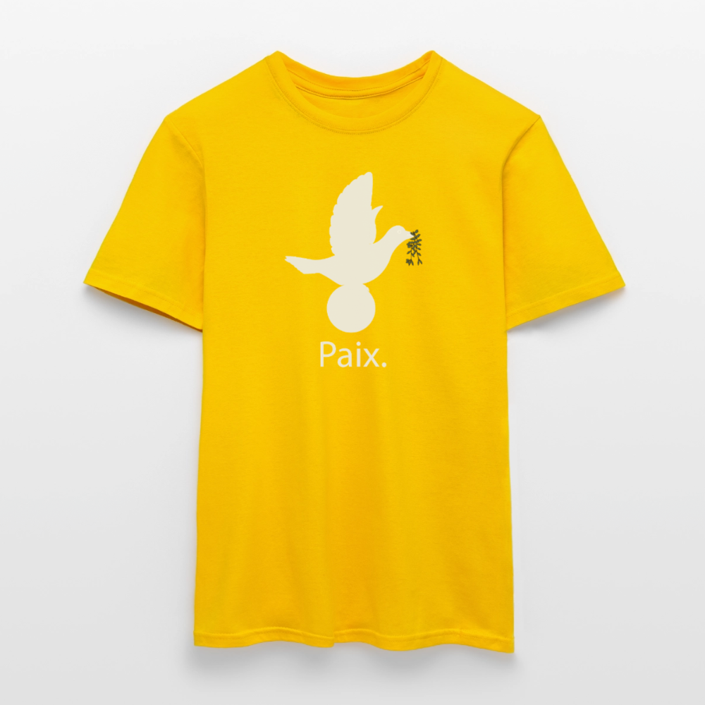 T-shirt Homme Paix blanc - Lusoquot - jaune
