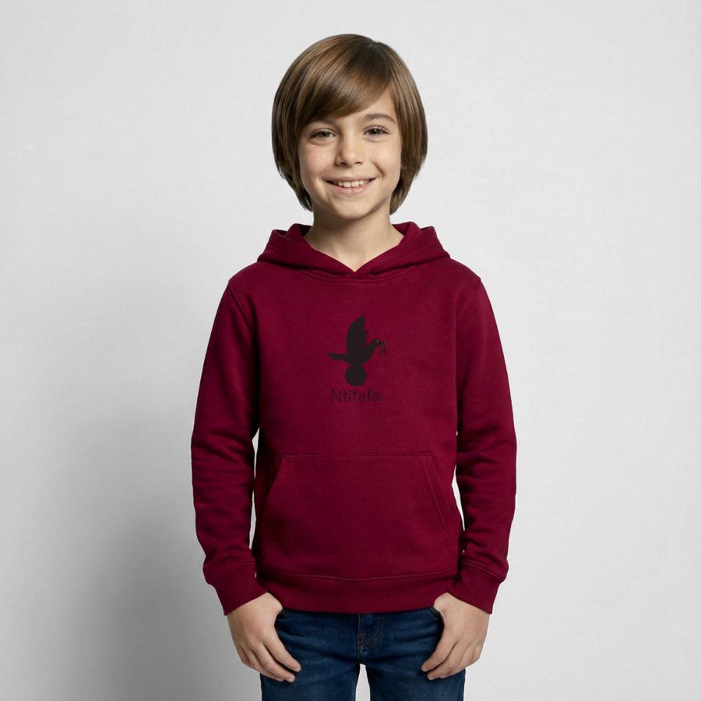 Sweat à capuche Enfant Ntifafa noir - Lusoquot - bordeaux