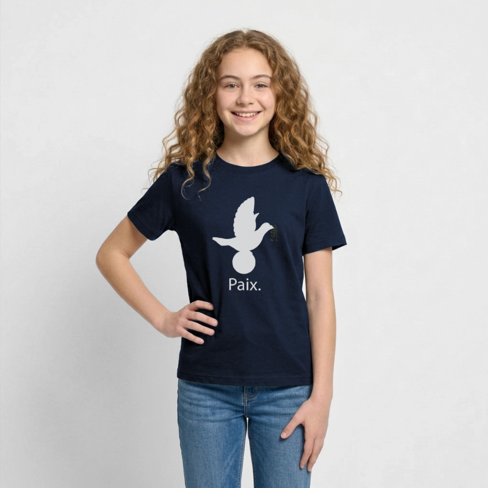 T-shirt Ado  Paix blanc - Lusoquot - marine
