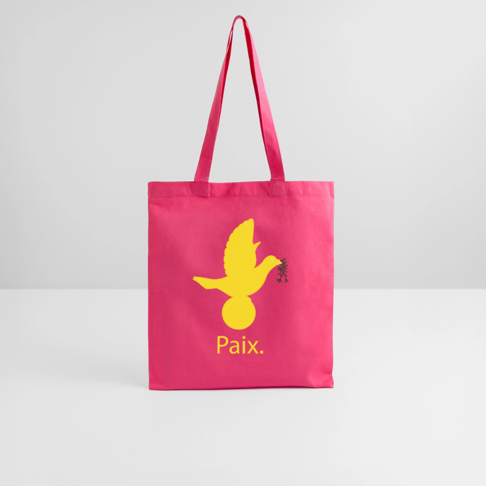 Tote Bag Paix jaune - Lusoquot - rose azalée