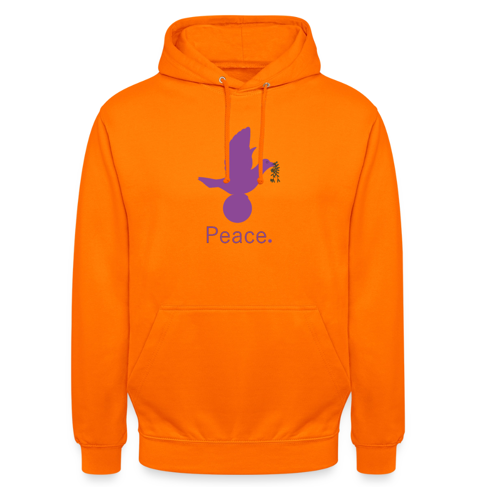 Sweat-shirt à capuche unisexe Peace mauve Lusoquot - orange