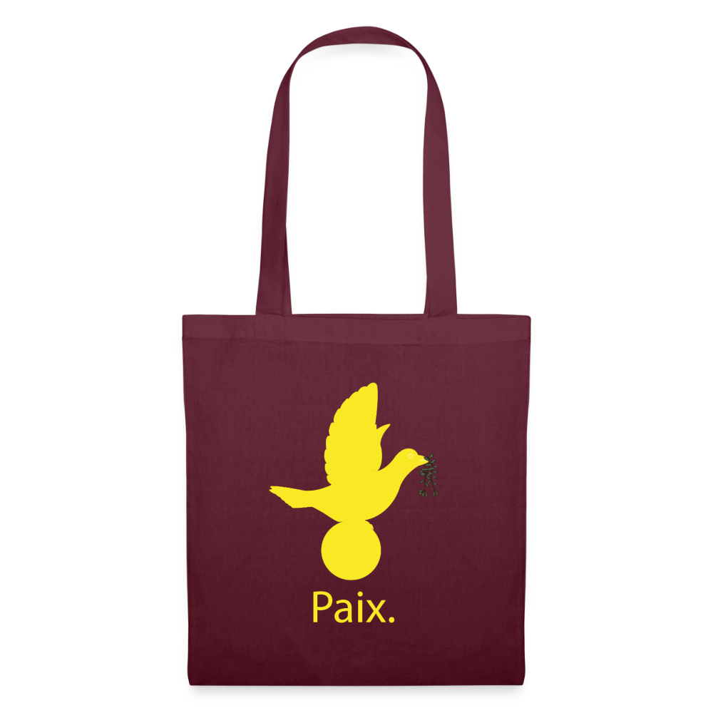 Tote Bag Paix jaune - Lusoquot - bordeaux