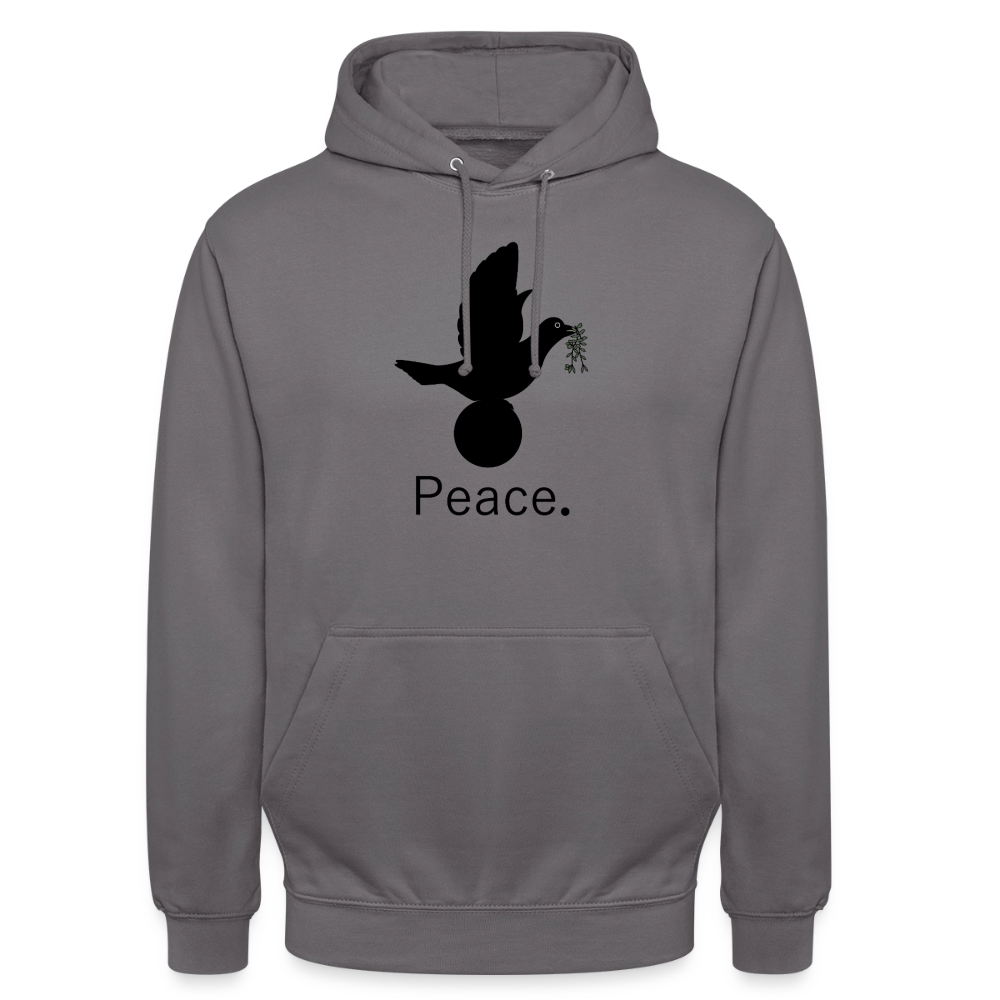 Sweat-shirt à capuche unisexe Peace noir Lusoquot - gris éléphant