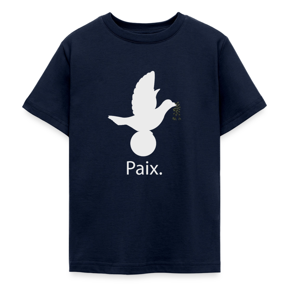 T-shirt Ado  Paix blanc - Lusoquot - marine