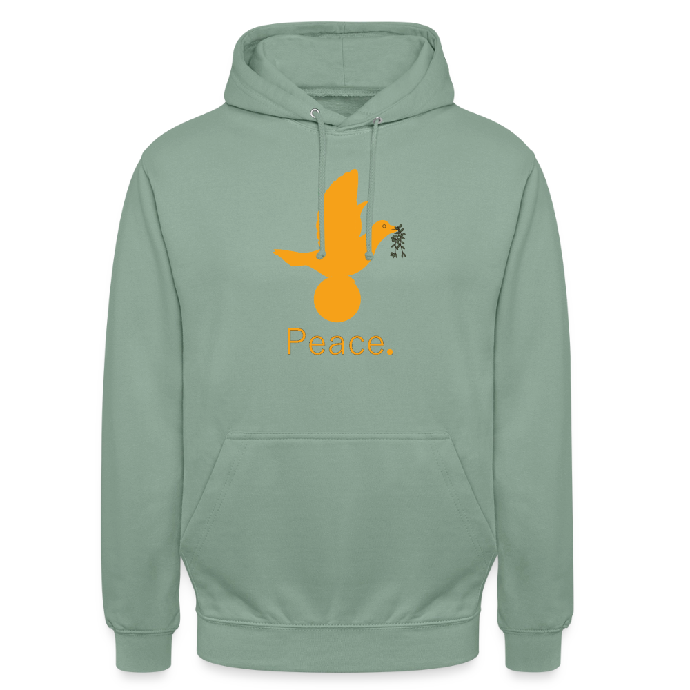 Sweat-shirt à capuche unisexe Peace. orange Lusoquot - vert-de-gris