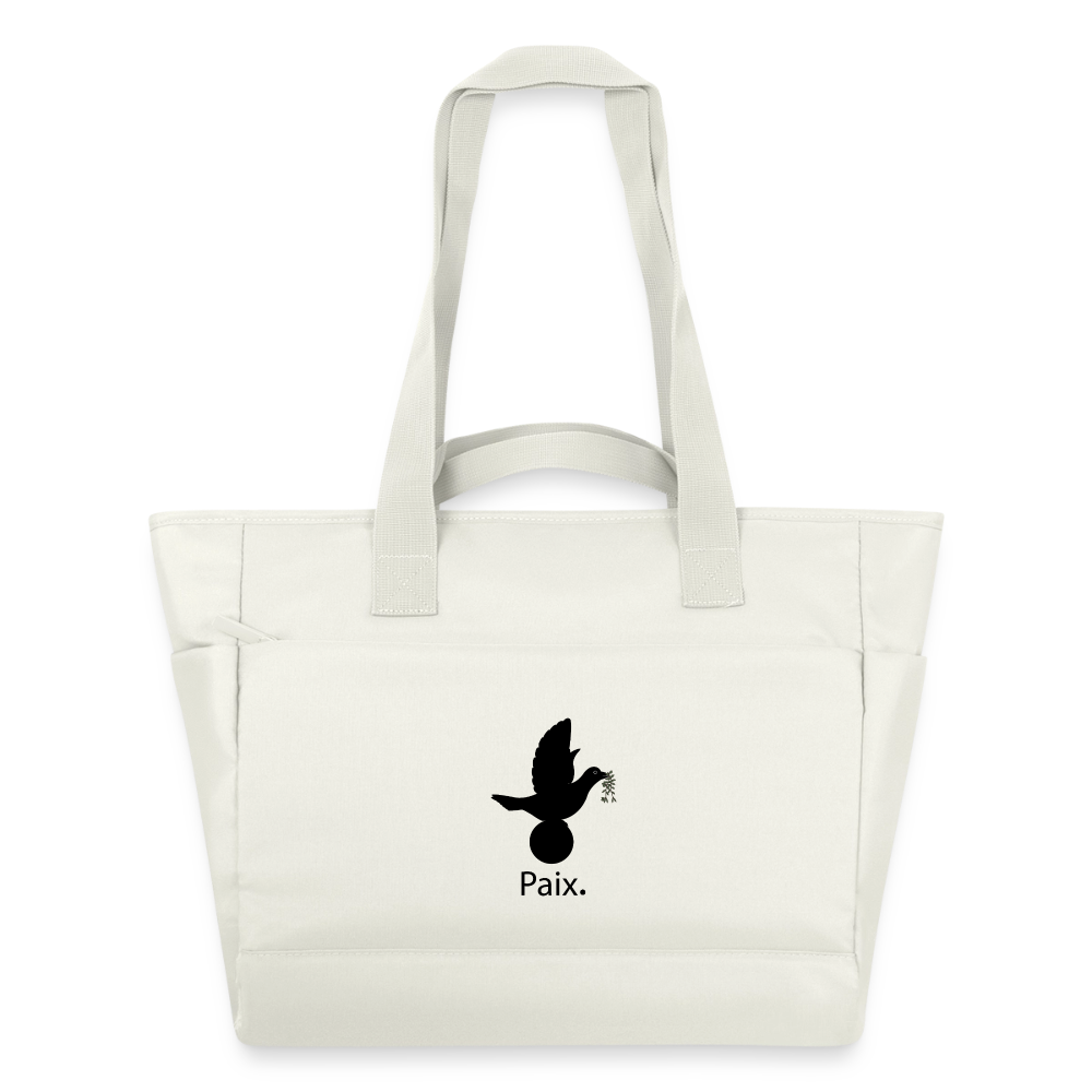 Sac matelassé déperlant Paix noir - Lusoquot - blanc nature