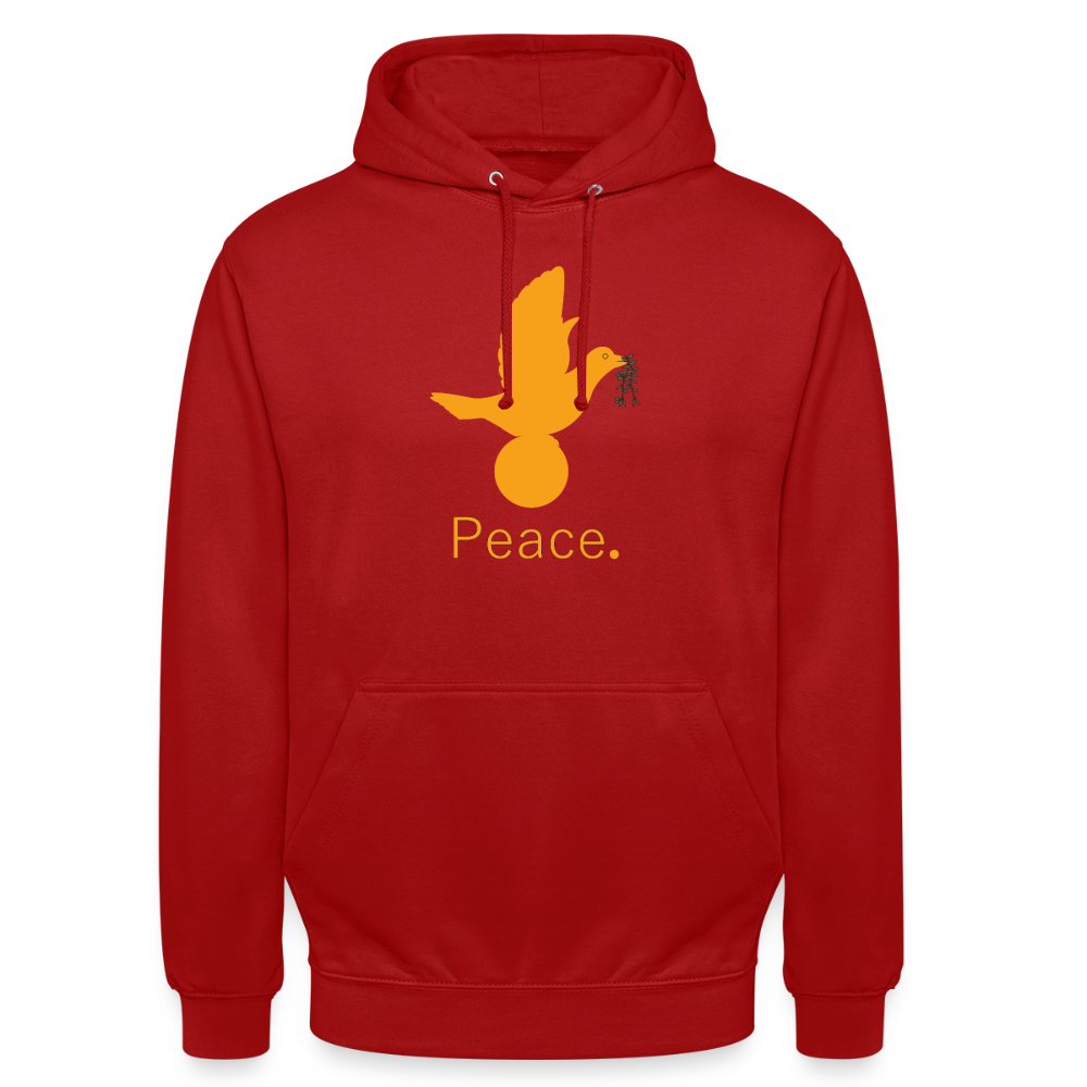 Sweat-shirt à capuche unisexe Peace. orange Lusoquot - rouge
