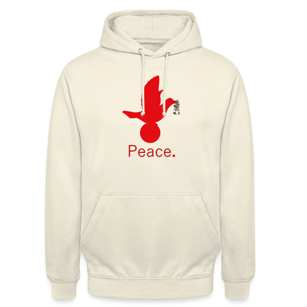 Sweat-shirt à capuche unisexe Peace rouge Lusoquot - vanille