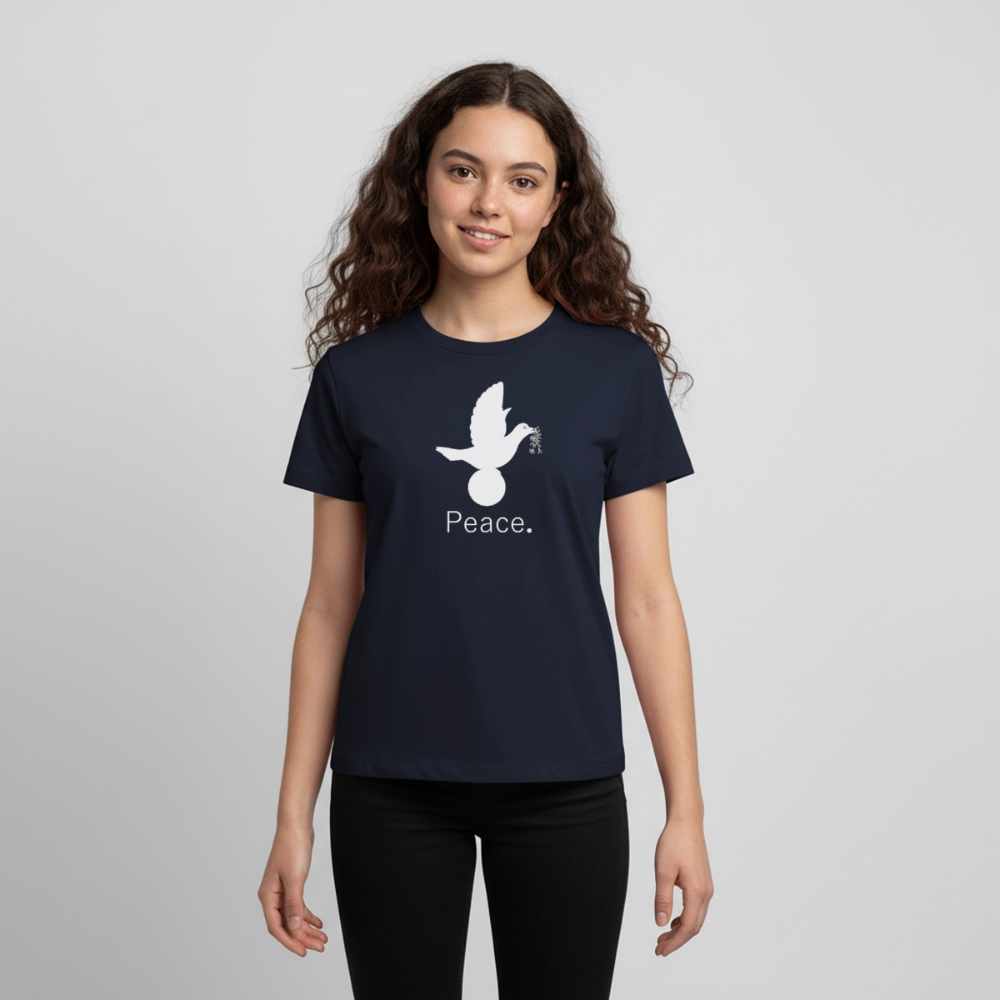 T-shirt Premium Ado Peace blanc Lusoquot - bleu marine