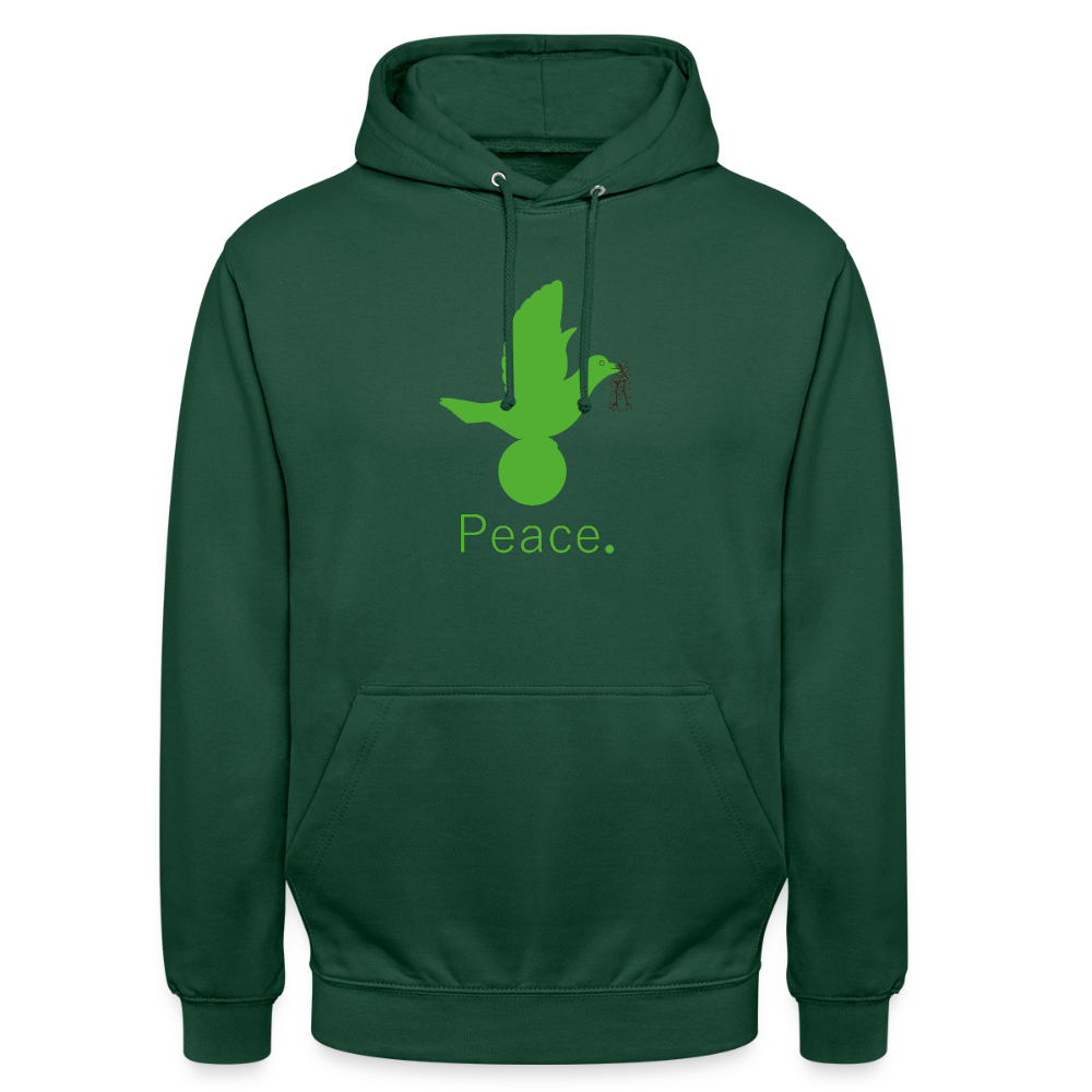 Sweat-shirt à capuche unisexe Peace vert Lusoquot - vert bouteille