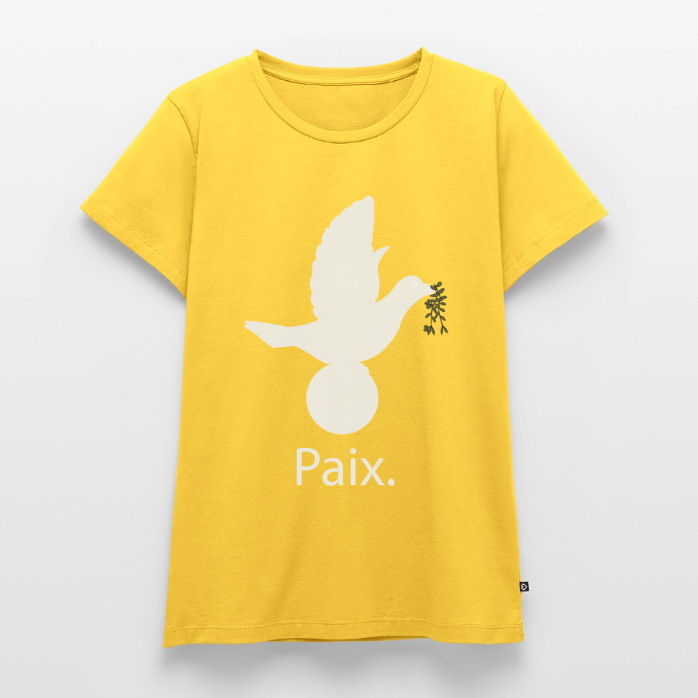 T-shirt Premium Femme Paix blanc - Lusoquot - jaune soleil