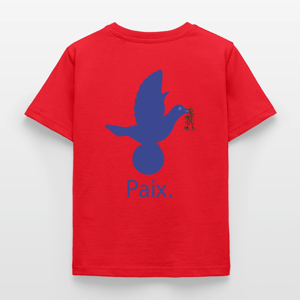 T-shirt Enfant anniversaire 3 ans  Paix bleu - Lusoquot - rouge