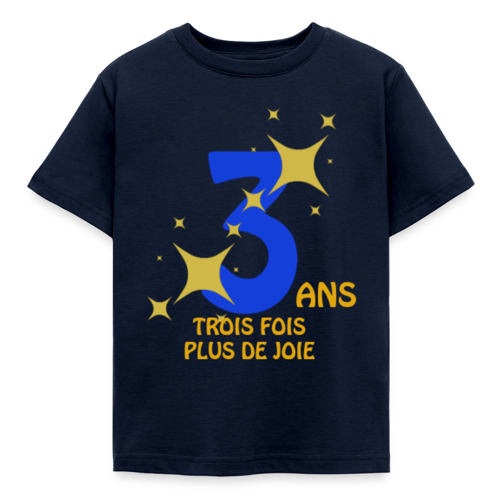 T-shirt Enfant anniversaire 3 ans  Paix bleu - Lusoquot - marine