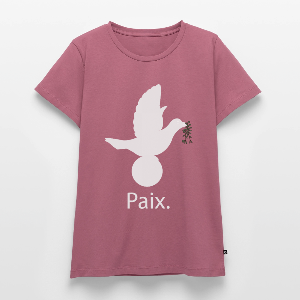 T-shirt Premium Femme Paix blanc - Lusoquot - mauve