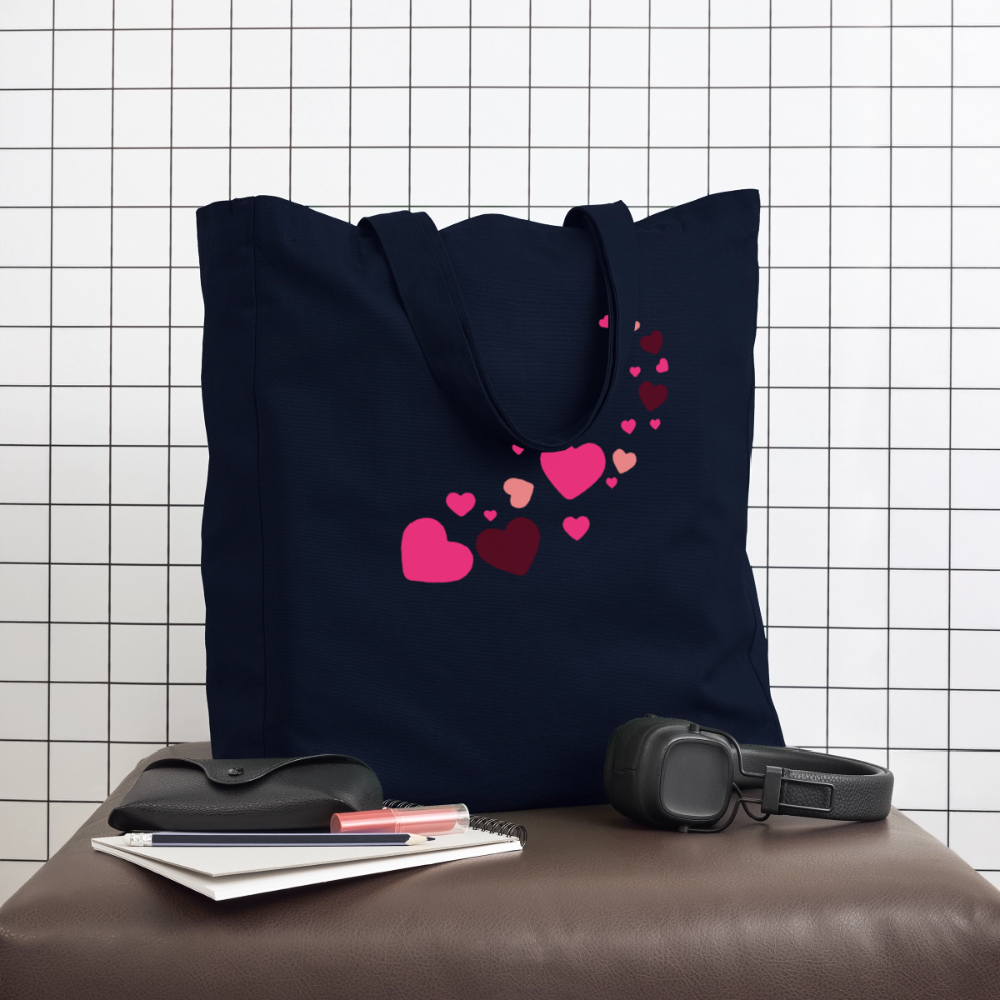 Tote bag Stanley/Stella Midweight recyclé Coeur Peace rose - Lusoquot - marine