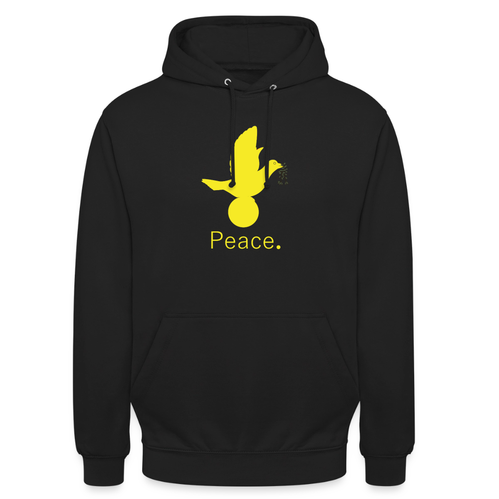 Sweat-shirt à capuche unisexe Peace jaune Lusoquot - noir