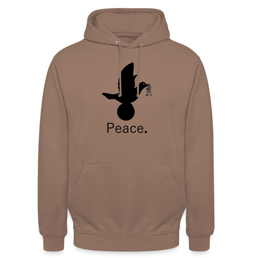 Sweat-shirt à capuche unisexe Peace noir Lusoquot - moka