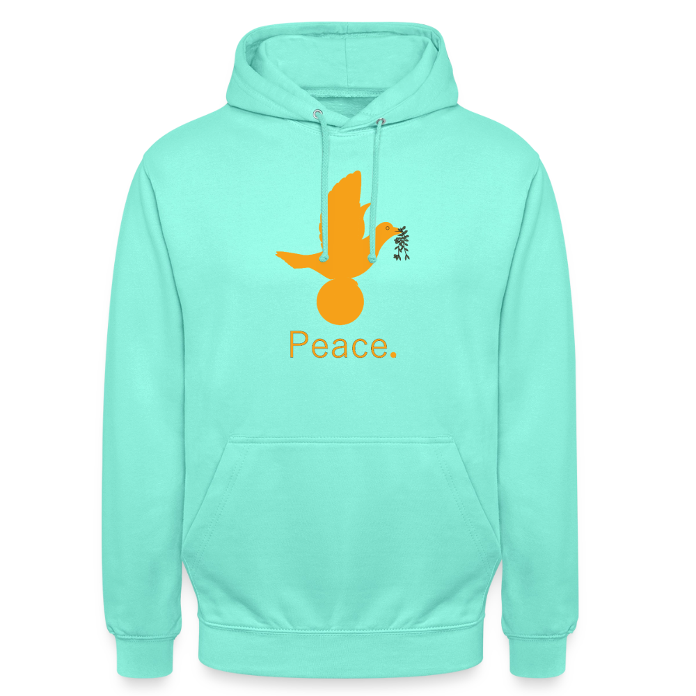 Sweat-shirt à capuche unisexe Peace. orange Lusoquot - menthe