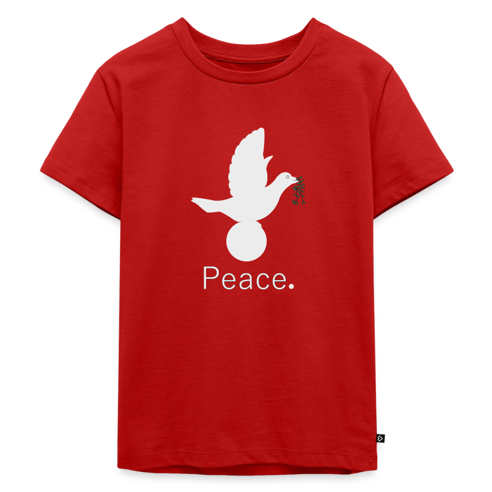 T-shirt Premium Enfant Peace blanc - Lusoquot - rouge