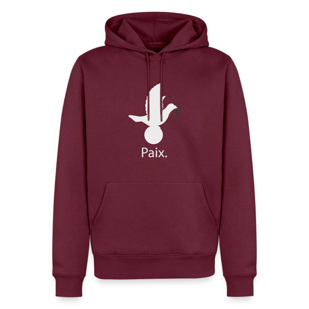 Sweat-shirt à capuche Premium pour hommes Paix blanc - Lusoquot - bourgogne