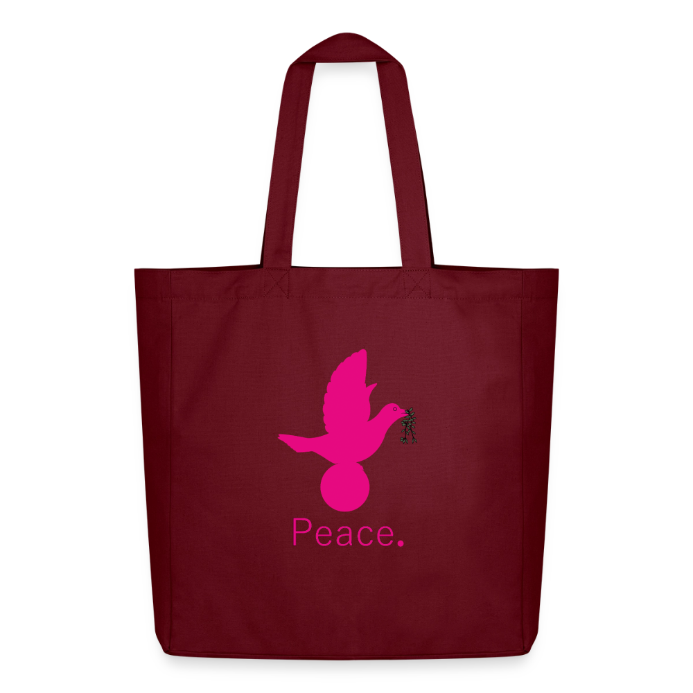 Tote bag Stanley/Stella Midweight recyclé Coeur Peace rose - Lusoquot - bordeaux
