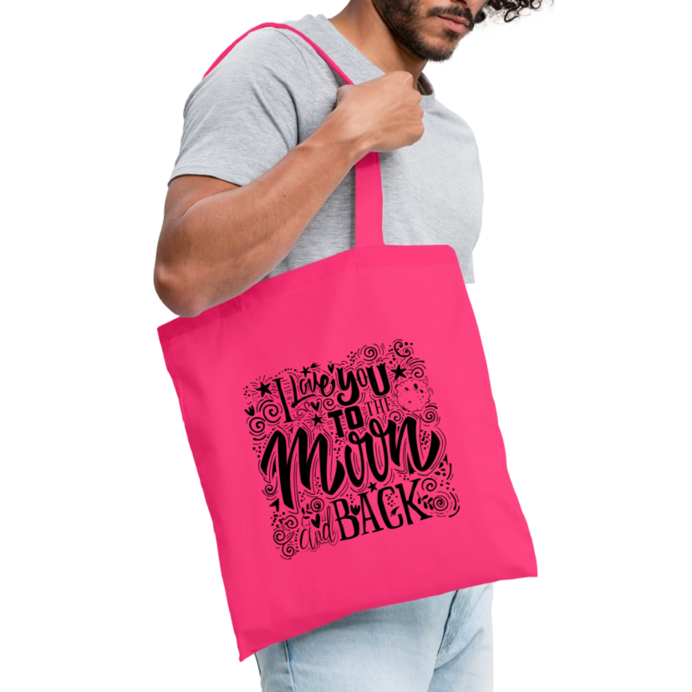 Tote Bag  I love you to moon and back Shaanti noir - Lusoquot - rose azalée