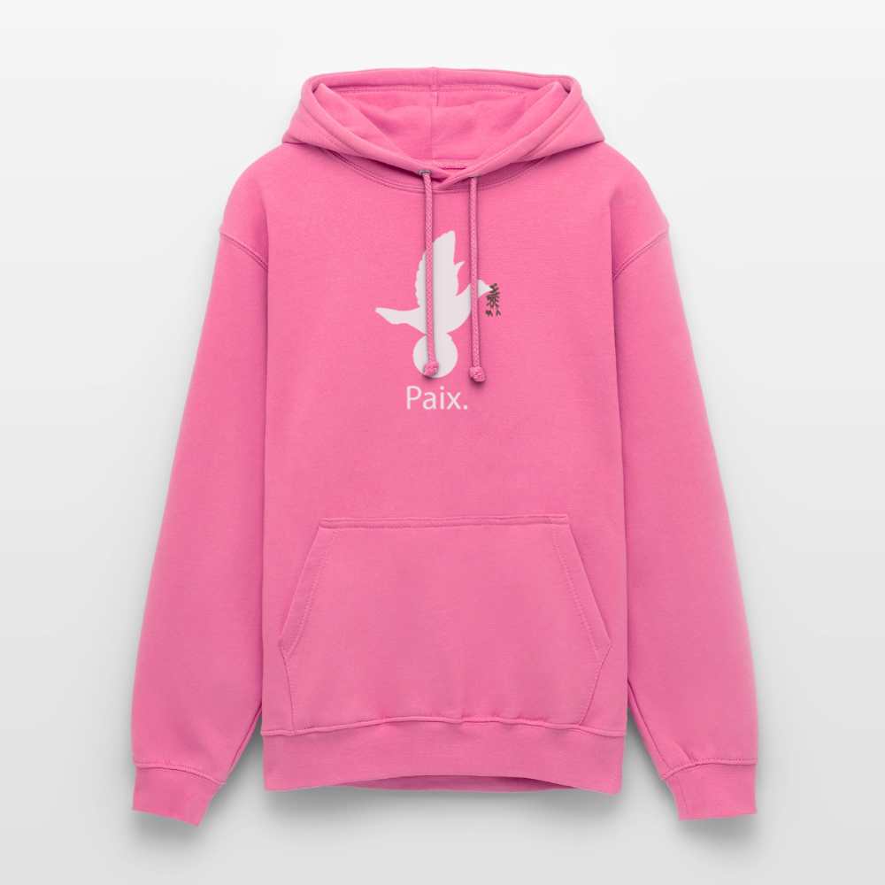 Sweat-shirt à capuche unisexe Paix blanc - Lusoquot - rose